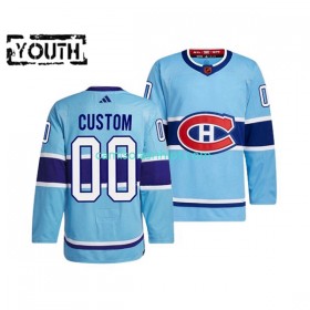 Camiseta Montreal Canadiens Personalizado Adidas 2022-2023 Reverse Retro Azul Authentic - Criança